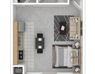 The Dore Apartments Studio floor plan