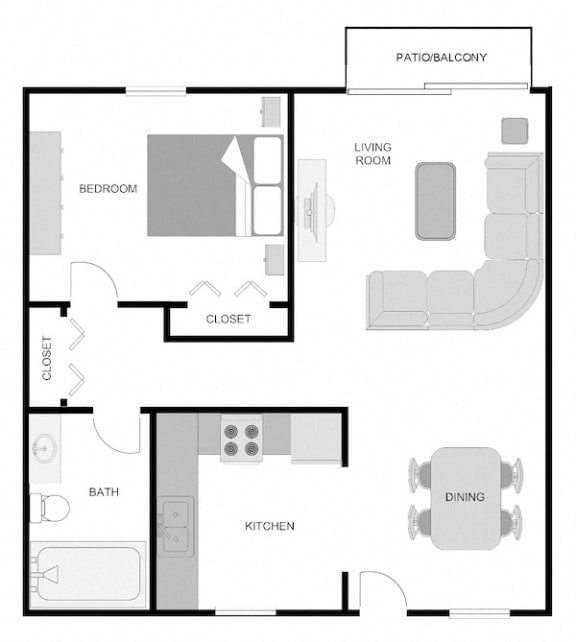 BellaSol apartments in Sarasota, FL 1x1 floor plan