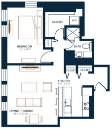 Belden Stratford | 1 Bedroom 1 Bath | 949 Sq Ft  at The Belden Stratford, Chicago, IL