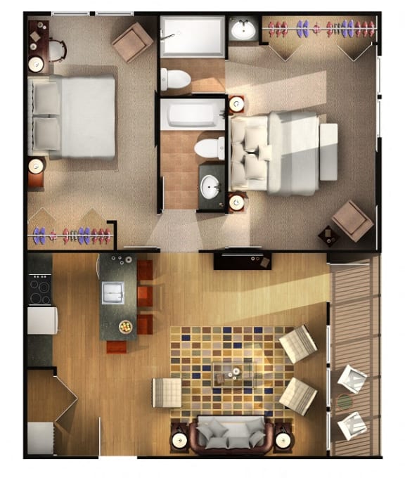 Floor Plan Two Bedroom Two Bathroom