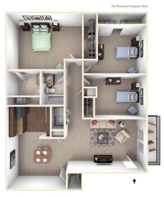 Floor Plan  3 bedroom apartment floor plan