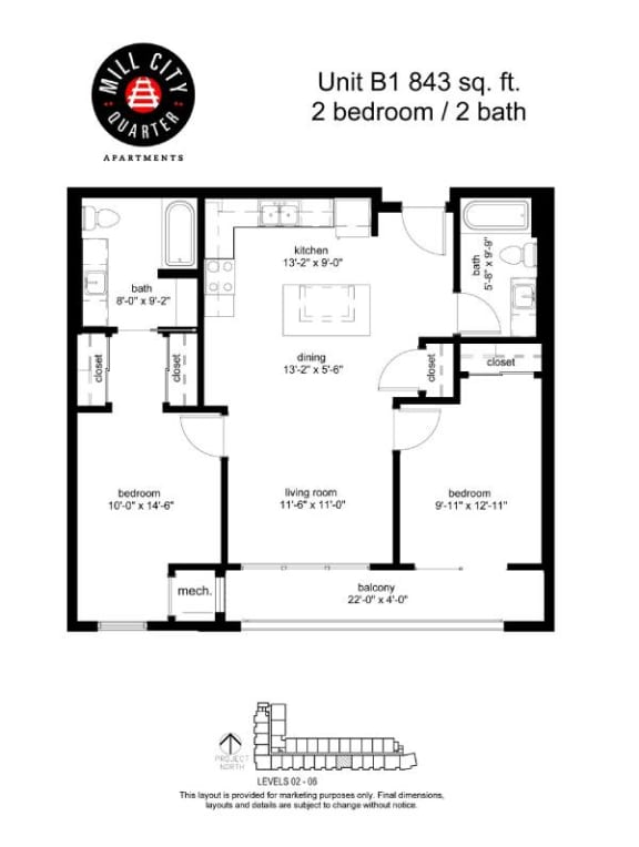 Mill City Quarter Floorplan, Minneapolis, Minnesota