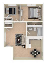Lilly Garden Apartments Two Bedroom B Floor Plan