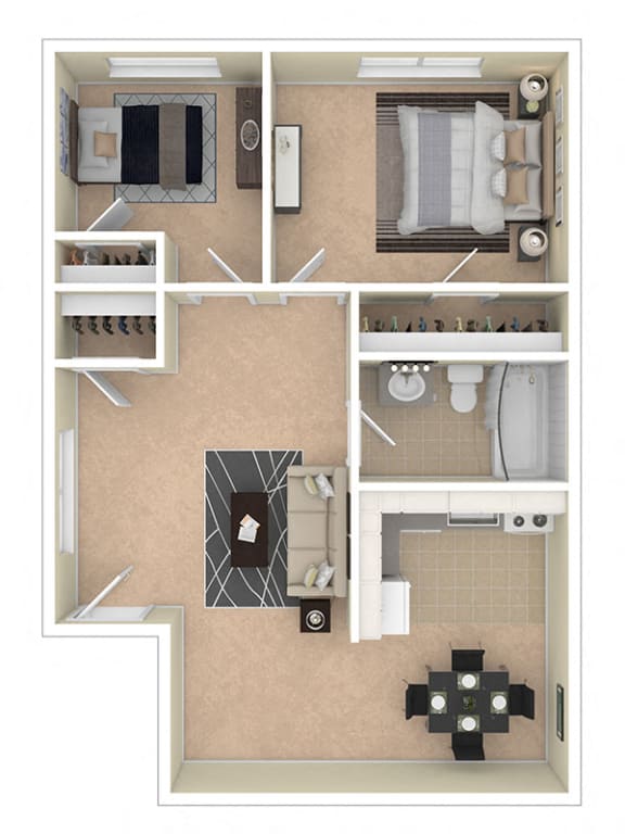Lilly Garden Apartments Two Bedroom B Floor Plan