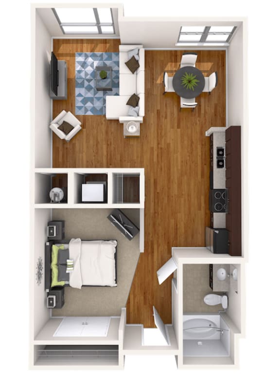 studio bridge apartment floor plan