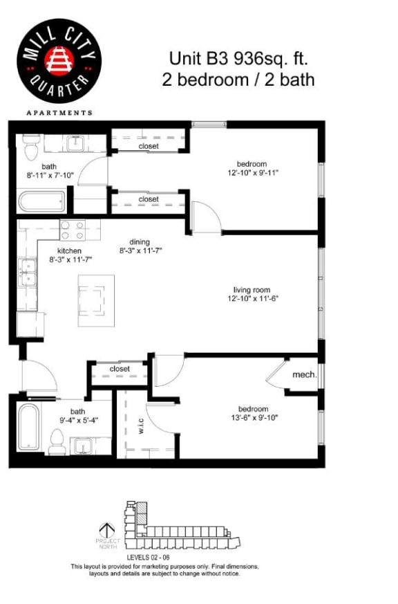 Mill City Quarter Floorplan, Minneapolis, Minnesota