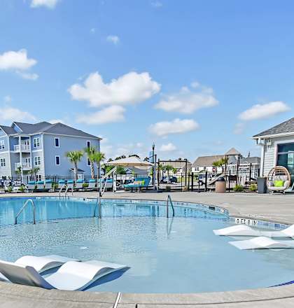 take a dip in the resort style pool