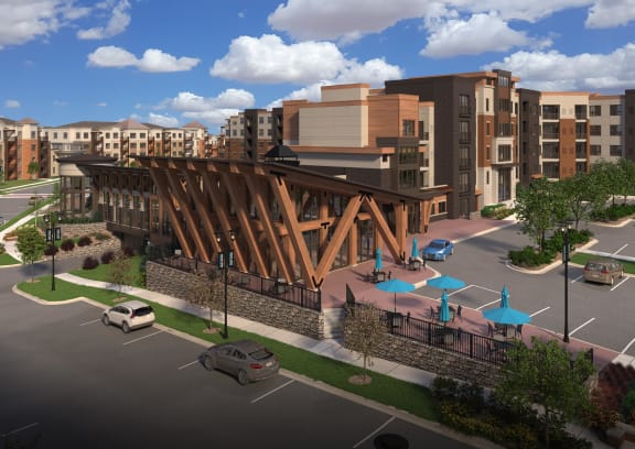 Pool With Clubhouse View at Poplar Creek Apartments, Brookfield, 53045