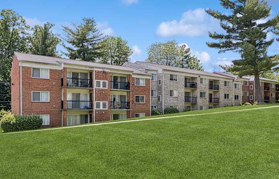 Building exterior at Oakfield Apartment Homes in Wheaton MD