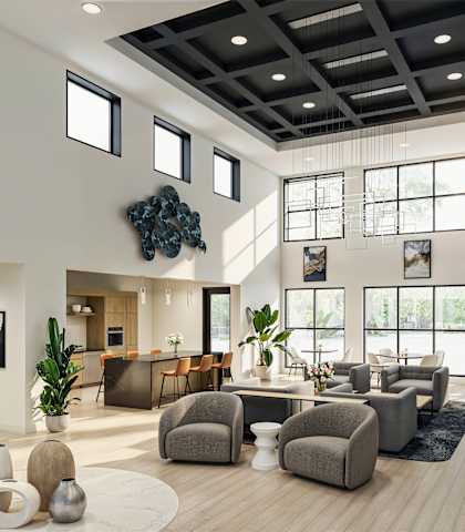 Modern Living Room at Cobia Cove Apartments, Holiday, FL