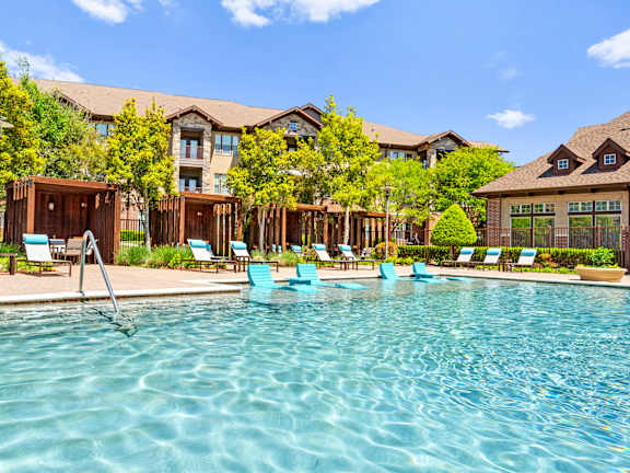 A large swimming pool at Cypress at Lewisville Apartment Homes, Texas