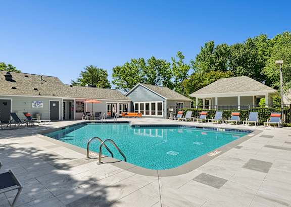 Resort-style swimming pool at Palmetto Place Apartments, Taylors, South Carolina