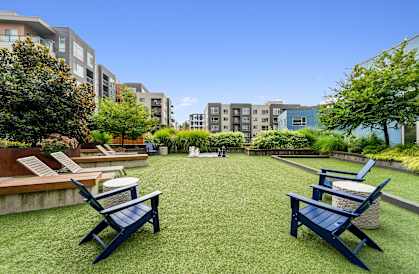 Outdoor seating area at Vue 22