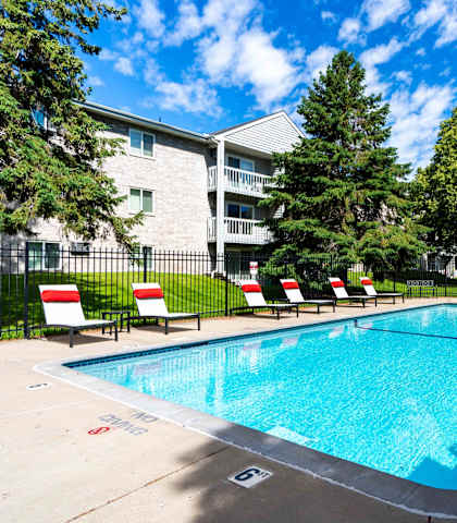the swimming pool at our apartments