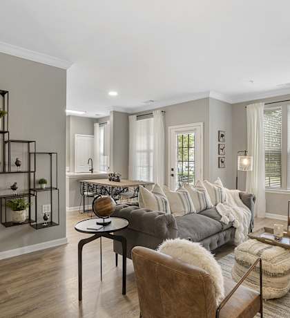 a living room with a couch and chairs at Harper's Crossing, Langhorne, PA