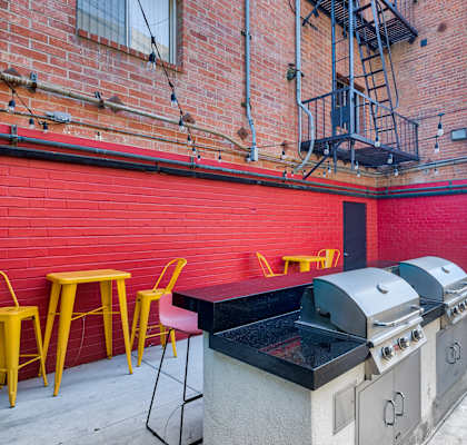 view of bbq's at rear of property