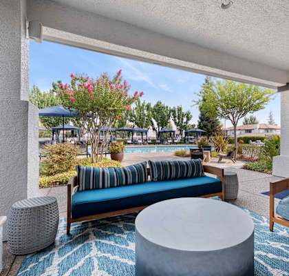 Resort Style Pool and Sun Deck at Ascent at the Galleria in Roseville, California
