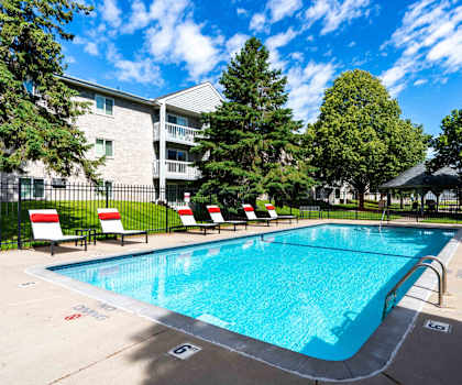 the swimming pool at our apartments