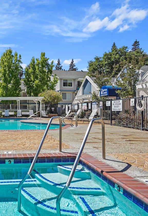 Jacuzzi and Pool at Clayton Creek Apartments