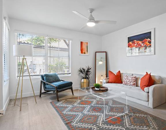 Elegant Living Room at Arcadia Cove Apartments Homes, Phoenix, Arizona