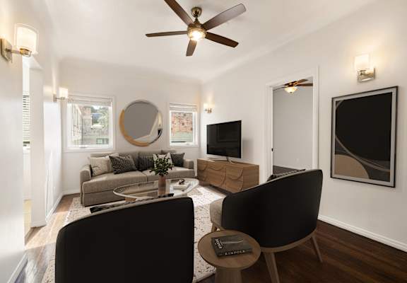 Living Room at Delta Apartments, California, 90026