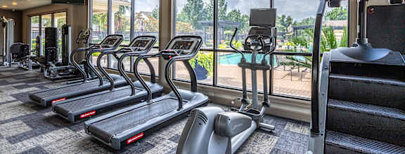 Fitness center with view at Grand Villas at Cinco Ranch, Katy, 77494