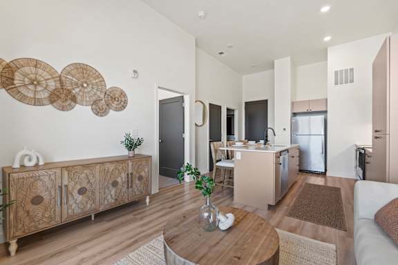 Stainless steel refrigerator at Solhavn Apartments, American Fork, UT, 84003