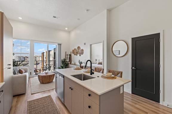Large Center Island Kitchen at Solhavn Apartments, American Fork, Utah