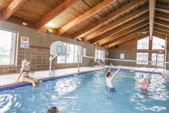 people playing in the indoor swimming pool at Boulder Ridge, Minnesota