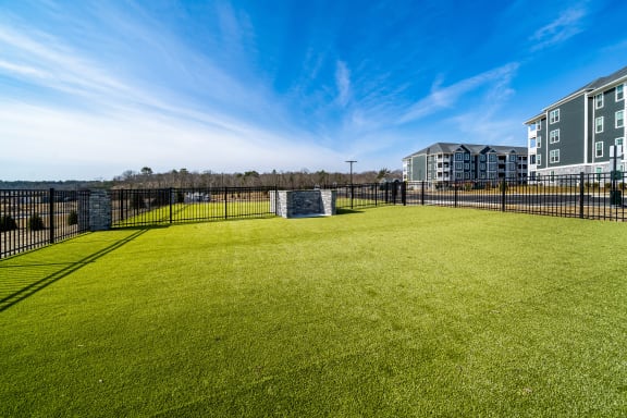 a large grassy area with a soccer goal in the middle of it at The Oasis at Plymouth, Massachusetts