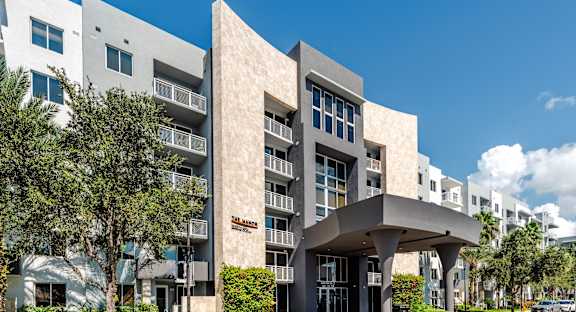 Exterior View of Building at Sunset