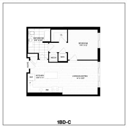  Floor Plan 1 Bed/1 Bath-C