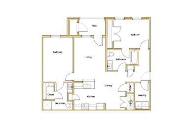 2 bedroom floor plan