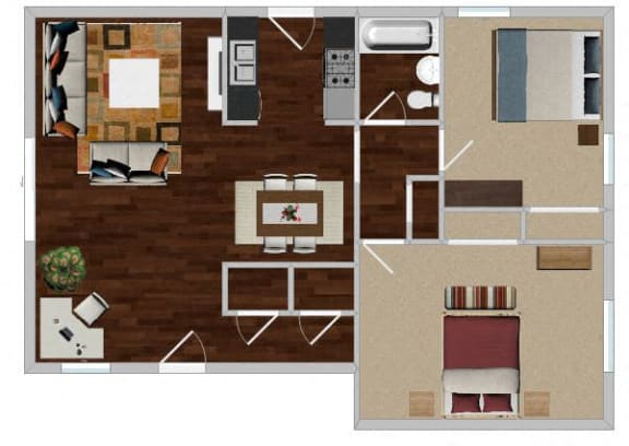 3D Floor Plan at Waldo Heights, Missouri