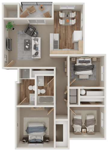 Floor Plan  3 bedrooms 2 bathrooms floor plan at THE TIMBERS BY VINTAGE, Washington, 98223