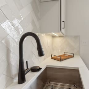 Kitchen Sink with a Black Faucet at 401 Oberlin, North Carolina, 27605