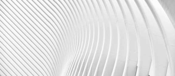 the ceiling of a building with white columns