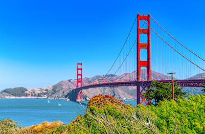 The Golden Gate Bridge at 215 Bayview Apartments, California