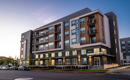 View of Garden Lofts at Night