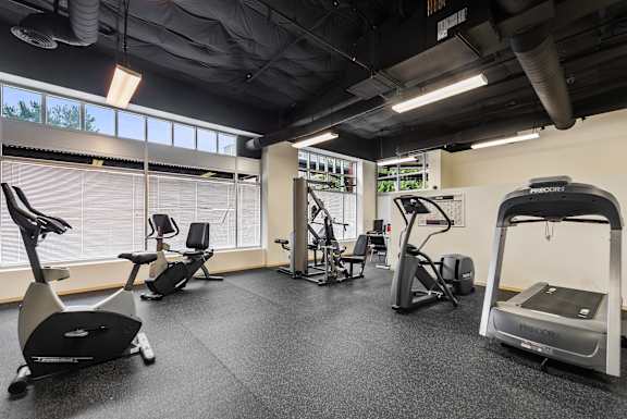 Fitness center at Cedar Park Apartments in Seattle WA