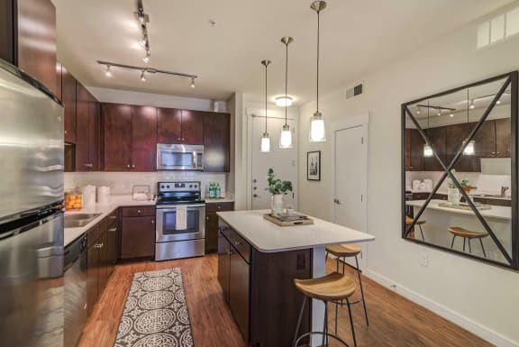 Burnet Flats Model Kitchen w/ Island