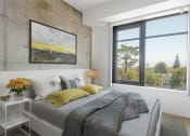 Thumbnail 18 of 44 - Bedroom with Carpet Flooring and Large Windows at Vendome Place, San Jose, CA