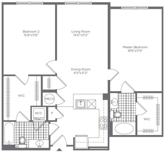 Floor Plan  2BR 2BA