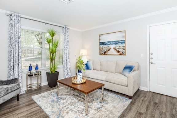 Bright Living Room with Couch at Oxbow Hill Country, Boerne