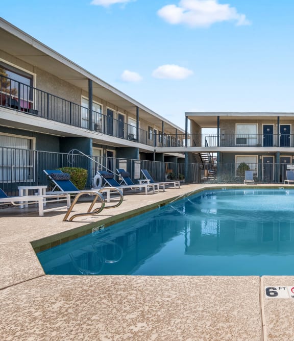 the swimming pool at our apartments