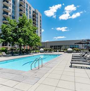 lounge chairs at the resort style pool