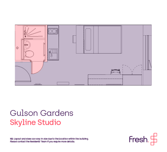 Floor Plan  Coventry, Gulson Gardens - Skyline Studio Room Layout