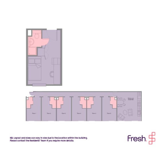 Floor Plan  Oldway Centre - En Suite Room Layout