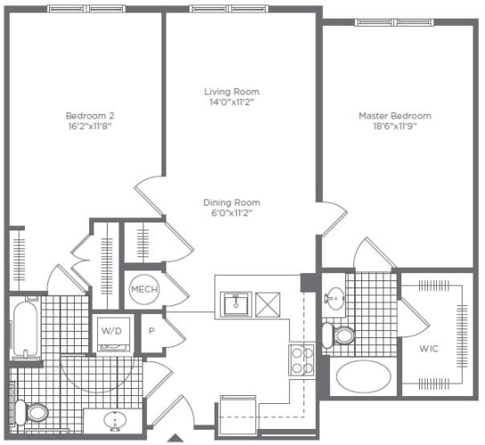 Floor Plan  2BR 2BA