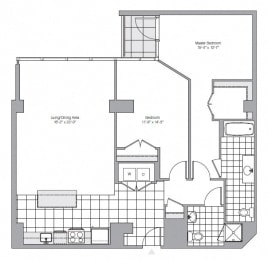 Floor Plan 2 Bedroom - 2 Bath | B16b